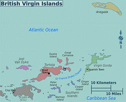 Map of the Caribbean