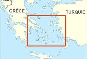 Location of Cyclades Islands
